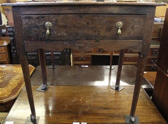18th century oak side table, fitted single drawer(-)